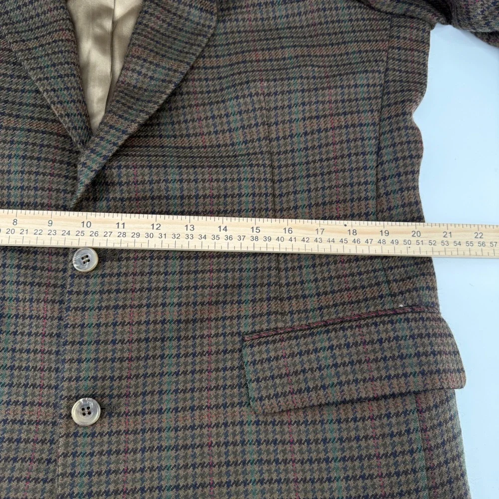 Country Britches Blazer Mens L Brown Houndstooth Wool Nordstrom Sport Coat